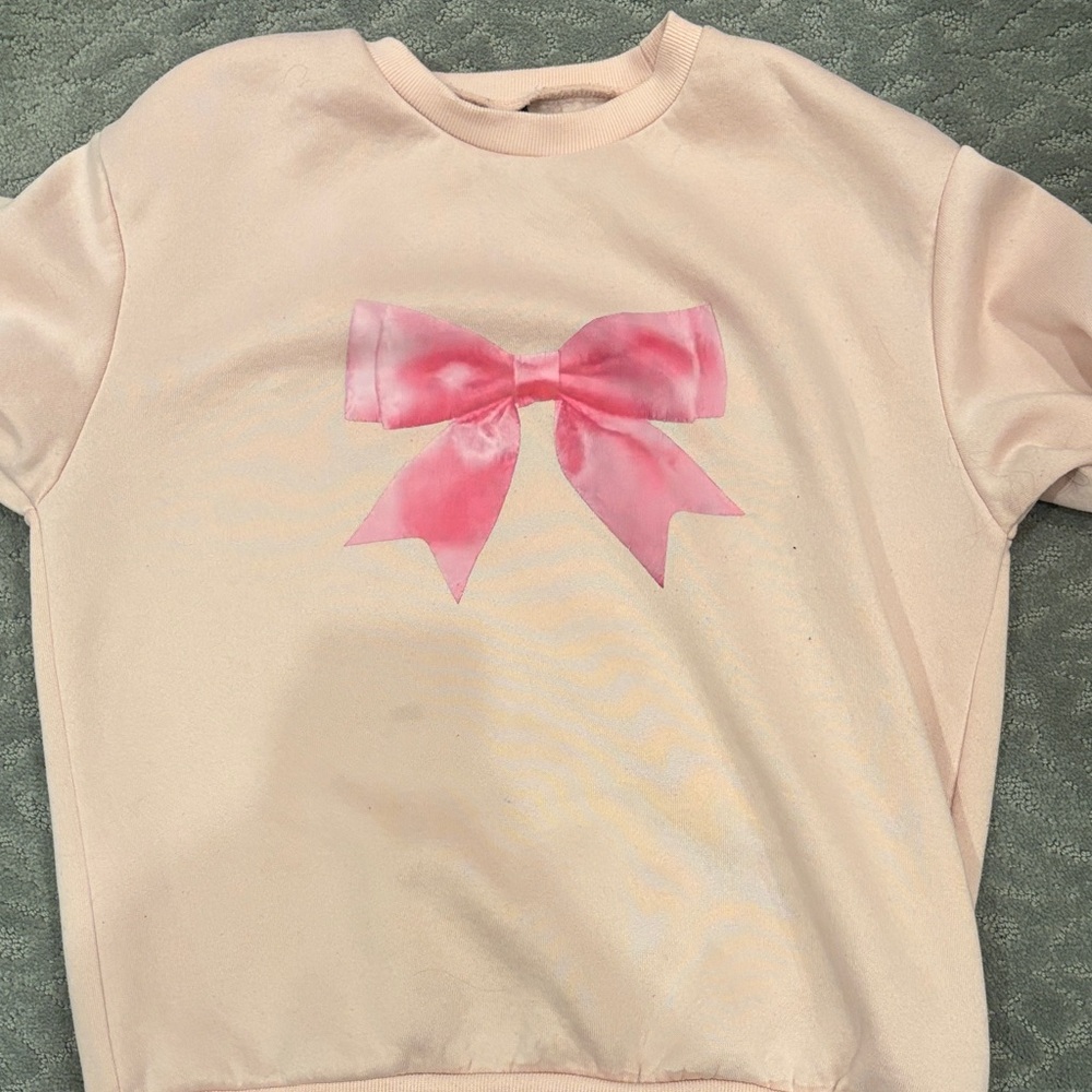SHEIN Pink Bow Kids Sweatshirt